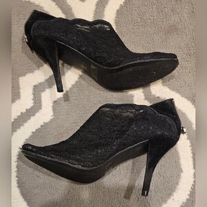 Cato Elegant Black Lace Women's Heels Size 10 Bootie Lace Heels